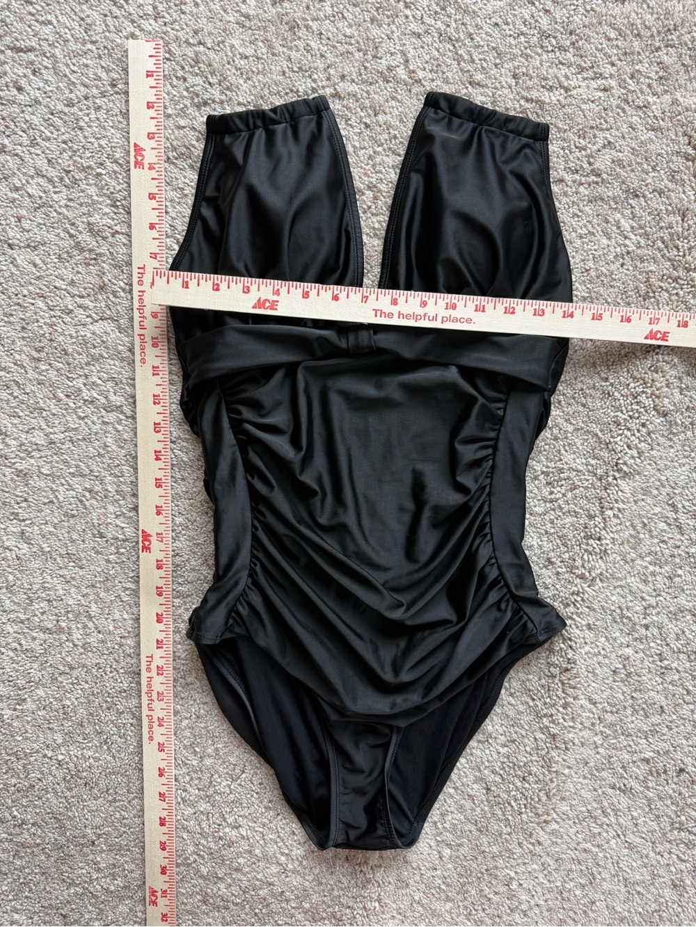 Women's Black Halter One-Piece Swimsuit Size Large Fully Lined Excellent - Picture 2 of 4